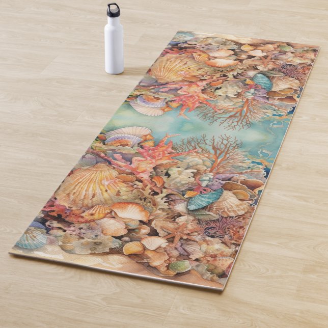 Under The Sea Fish Shells  Yoga Mat (In Situ)