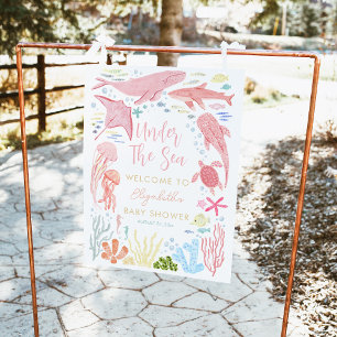 Under The Sea Girl Baby Shower Welcome Sign
