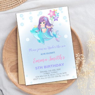 Under the Sea Girl Party Invitation