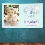 Under The Sea Girls 1st Birthday Party Banner<br><div class="desc">Throw an amazing party for your baby girl with these pretty blue under the sea 1st birthday party banners. Easy to personalise for that special day.</div>