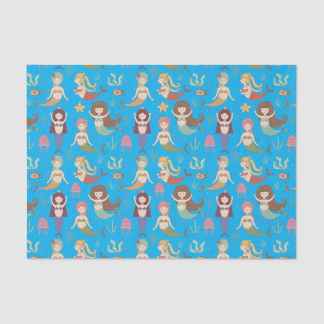 Under the Sea Happy Mermaid Doing What Mermaids Do Tissue Paper (Front)