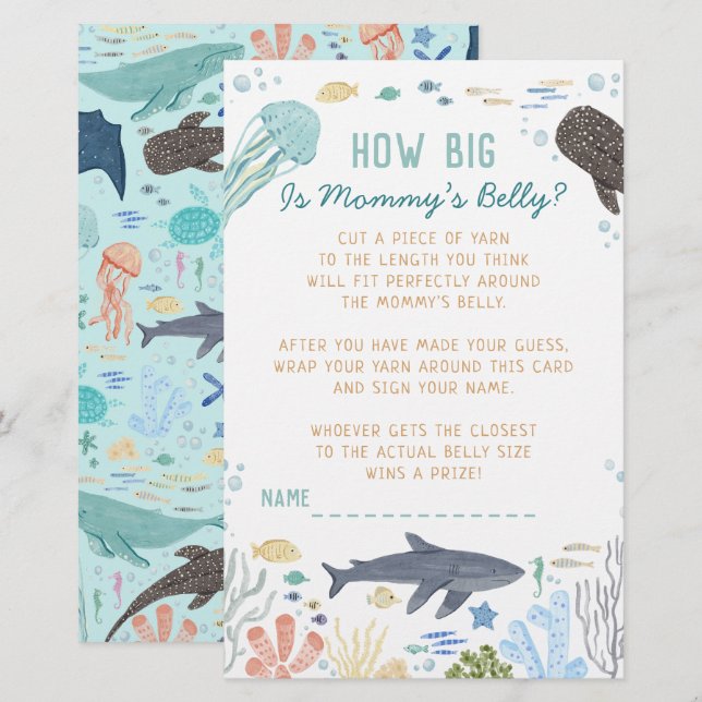 Under The Sea How Big Is Mommy’s Belly Game (Front/Back)