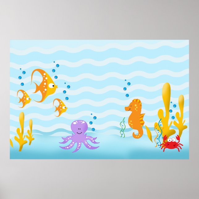UNDER THE SEA HUGE 36 x 24 ART PRINT (Front)