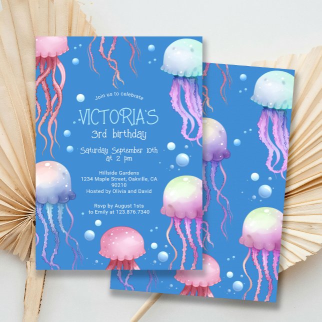 Under The Sea Jellyfish Birthday Party Invitation (Creator Uploaded)