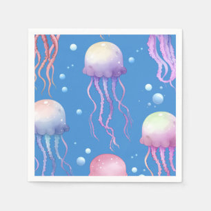 Under The Sea Jellyfish Blue Napkin