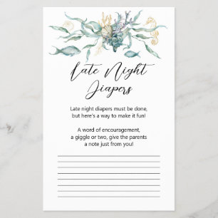 Under the Sea Jellyfish Late Night Diapers Card