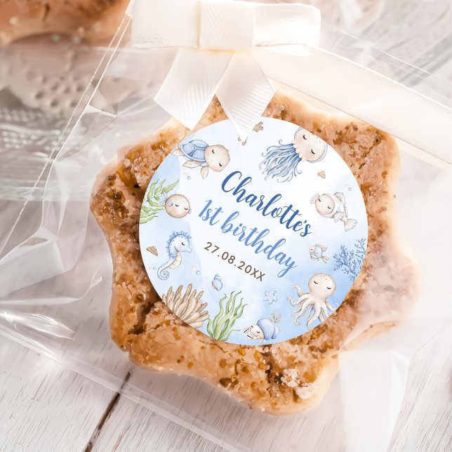 Under the Sea Kids Birthday Party Classic Round Sticker (Creator Uploaded)