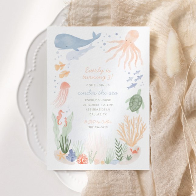 Under the Sea Kids Birthday Party Invitation (Creator Uploaded)