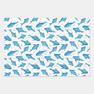 Under the Sea kids ocean fish shark Wrapping Paper Sheet