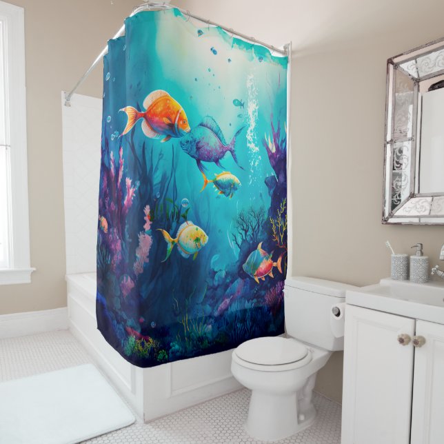 Under the sea landscape shower curtain (In Situ)
