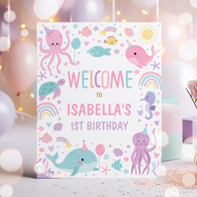 Under The Sea Let's Shellebrate Birthday Welcome Poster (Creator Uploaded)