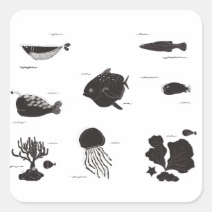 Under the Sea Life Square Sticker