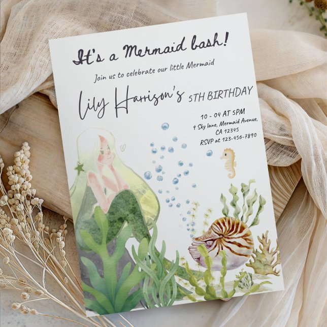 Under the Sea Little Girl Party Invitation (Creator Uploaded)