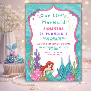 Under the Sea   Little Mermaid Birthday Invitation