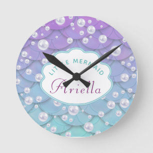 Under the Sea Little Mermaid Round Clock