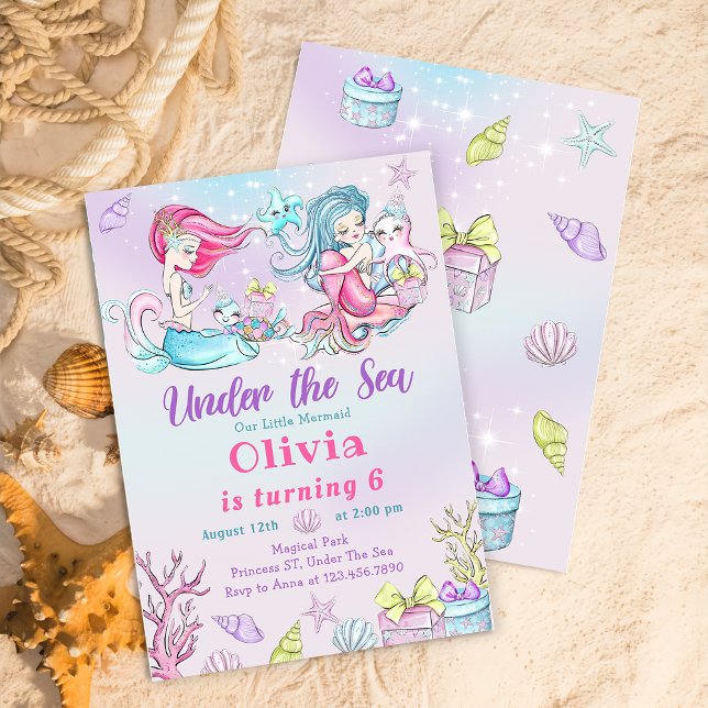 Under The Sea Magic Mermaid Birthday Party Invitation (Creator Uploaded)