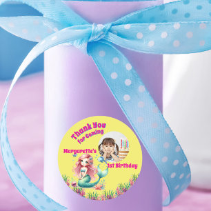 Under The Sea Magical Mermaid Girly Photo  Classic Round Sticker