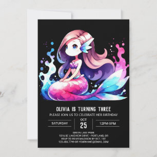 Under the Sea Majestic Mermaid Birthday Invitation