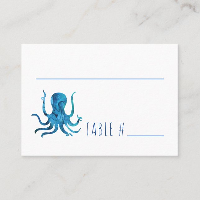 Under The Sea Marine Kids Marine Birthday Party Place Card (Front)