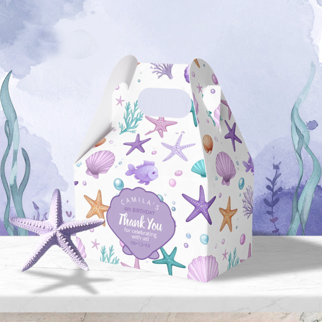 Under the Sea Marine Life Pattern Thank You ID1143 Favour Box (Creator Uploaded)