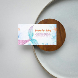 Under the sea Mermaid Baby Shower Book Request  Enclosure Card