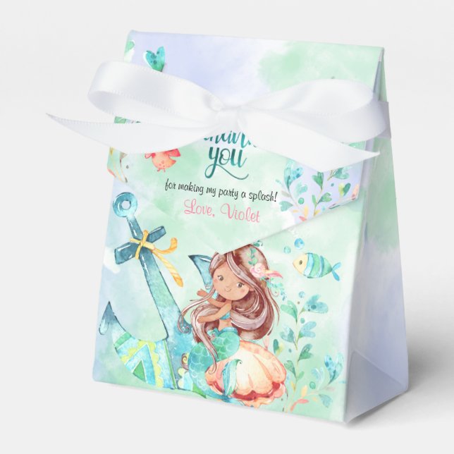 Under The Sea Mermaid Birthday Favour Box (Front Side)