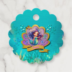 Under The Sea & Mermaid Birthday Girl Party Favour Tags