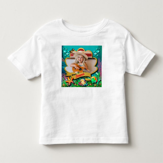 Under The Sea & Mermaid Birthday Girl Party Toddler T-Shirt (Front)