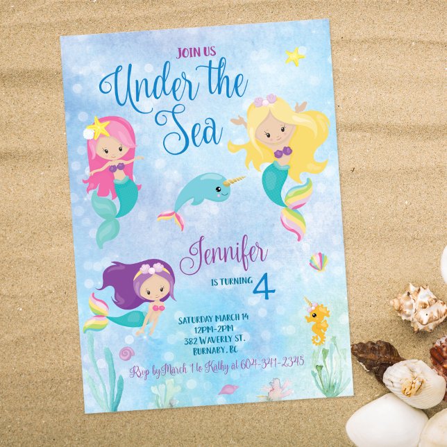 Under the Sea Mermaid Birthday Invitation (Creator Uploaded)