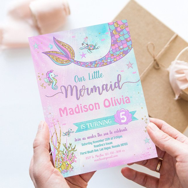 Under the Sea Mermaid Birthday Invitation (Creator Uploaded)