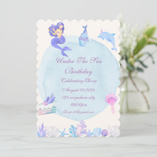 UNDER THE SEA MERMAID BIRTHDAY INVITATION