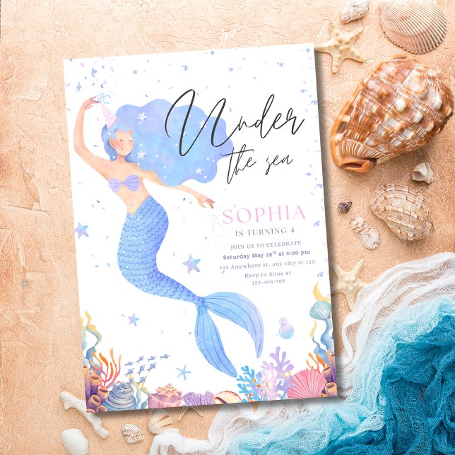 Under the Sea Mermaid Birthday Invite, Ocean Girls Invitation (Creator Uploaded)