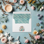 Under the Sea Mermaid Birthday Party Envelope<br><div class="desc">Seal your ocean-inspired invitations in style with the “One-der the Sea” Mermaid Party Envelope! This sturdy envelope features a charming watercolor mermaid surrounded by seashells on the back flap. Inside, a coordinating aqua-and-turquoise mermaid-scale pattern transforms every mail-out into an under-the-sea adventure. Perfect for birthdays, baby showers, or any sea-life celebration,...</div>