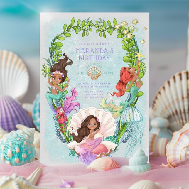 Under the Sea Mermaid Birthday Party Invitation (Creator Uploaded)