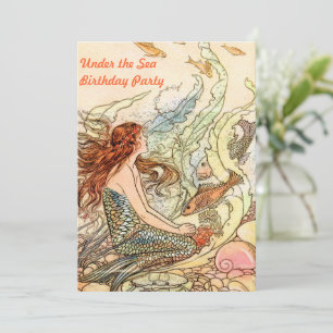 Under the Sea Mermaid Birthday Party Invitation