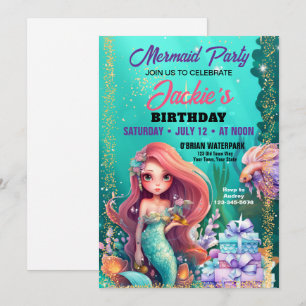 Under The Sea Mermaid Birthday Party Invitation