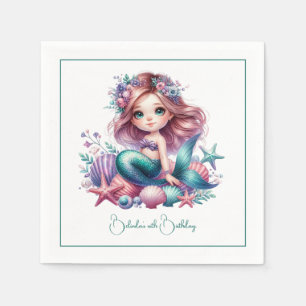 Under the Sea Mermaid Birthday Party Napkin