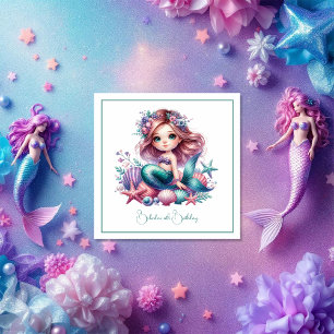 Under the Sea Mermaid Birthday Party Napkin