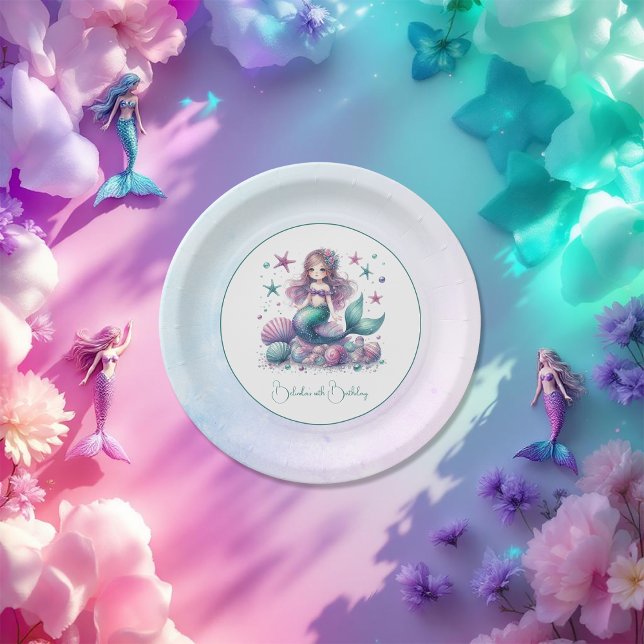 Under the Sea Mermaid Birthday Party Paper Plate (Under the Sea Mermaid Birthday Party Paper Plates)