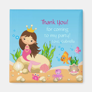 Under the Sea Mermaid Birthday Thank You Magnet
