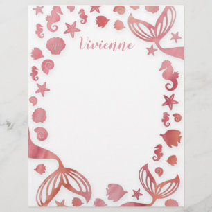 Under the Sea Mermaid Custom Letterhead