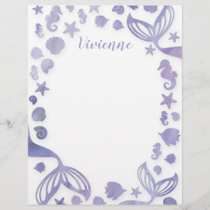 Under the Sea Mermaid Custom Letterhead