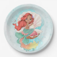Under the Sea Mermaid (Dark Skin) in Oyster Shell