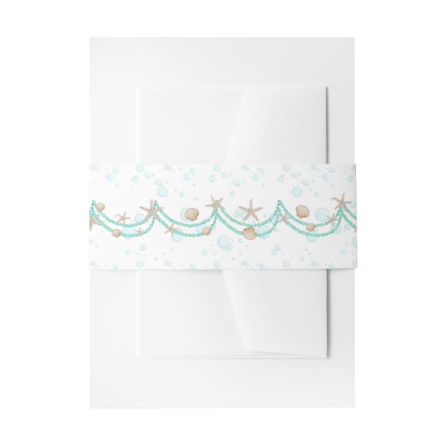 Under the Sea Mermaid  Invitation Belly Band (Front Example)