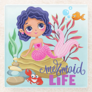Under the Sea Mermaid Life Glass Coaster