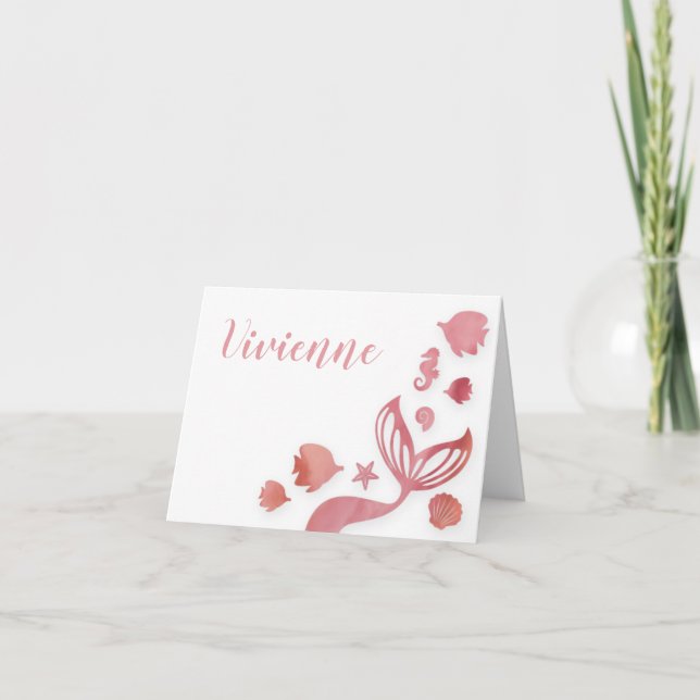 Under the Sea Mermaid Note Card (Front)