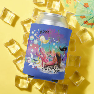 Under The Sea Mermaid Ocean Purple Turquoise Can Cooler