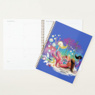 Under The Sea Mermaid Ocean Purple Turquoise Planner