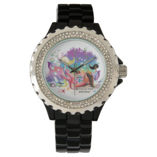 Under The Sea Mermaid Ocean Purple Turquoise Watch