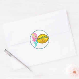 Under the Sea Mermaid Party Classic Round Sticker